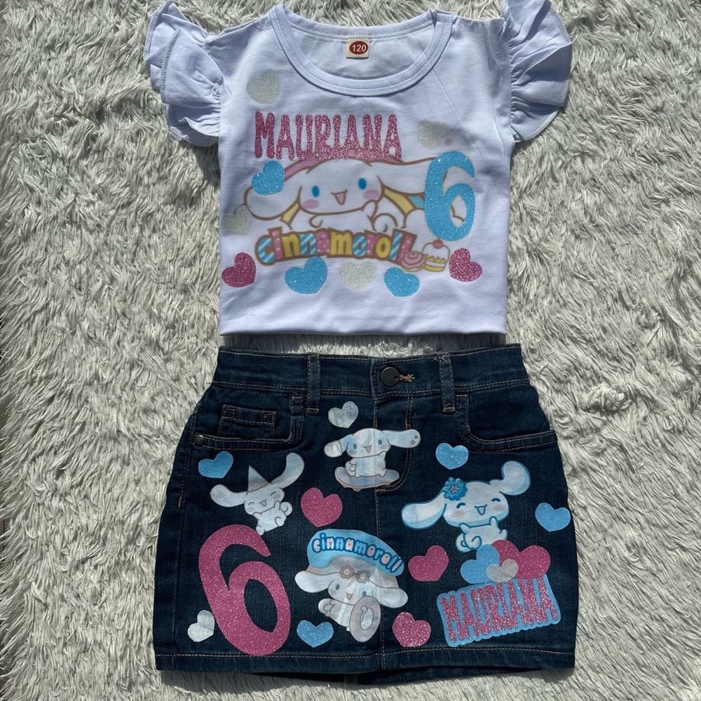 Cinnamoroll White and Blue Kids Shirt